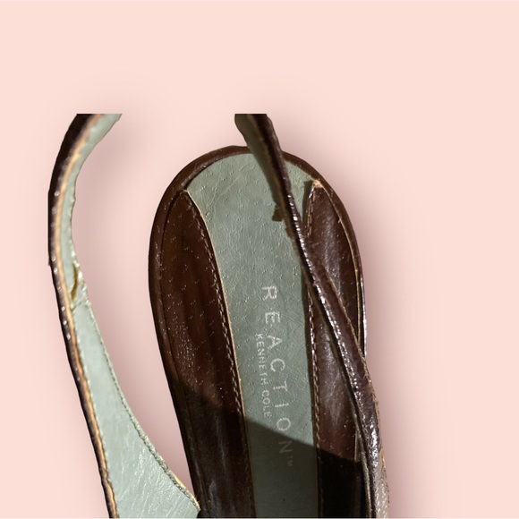 Kenneth Cole Reaction BOCACHINO Brown Tan Heels Size 7.5 M Slingback heels. - Picture 4 of 4